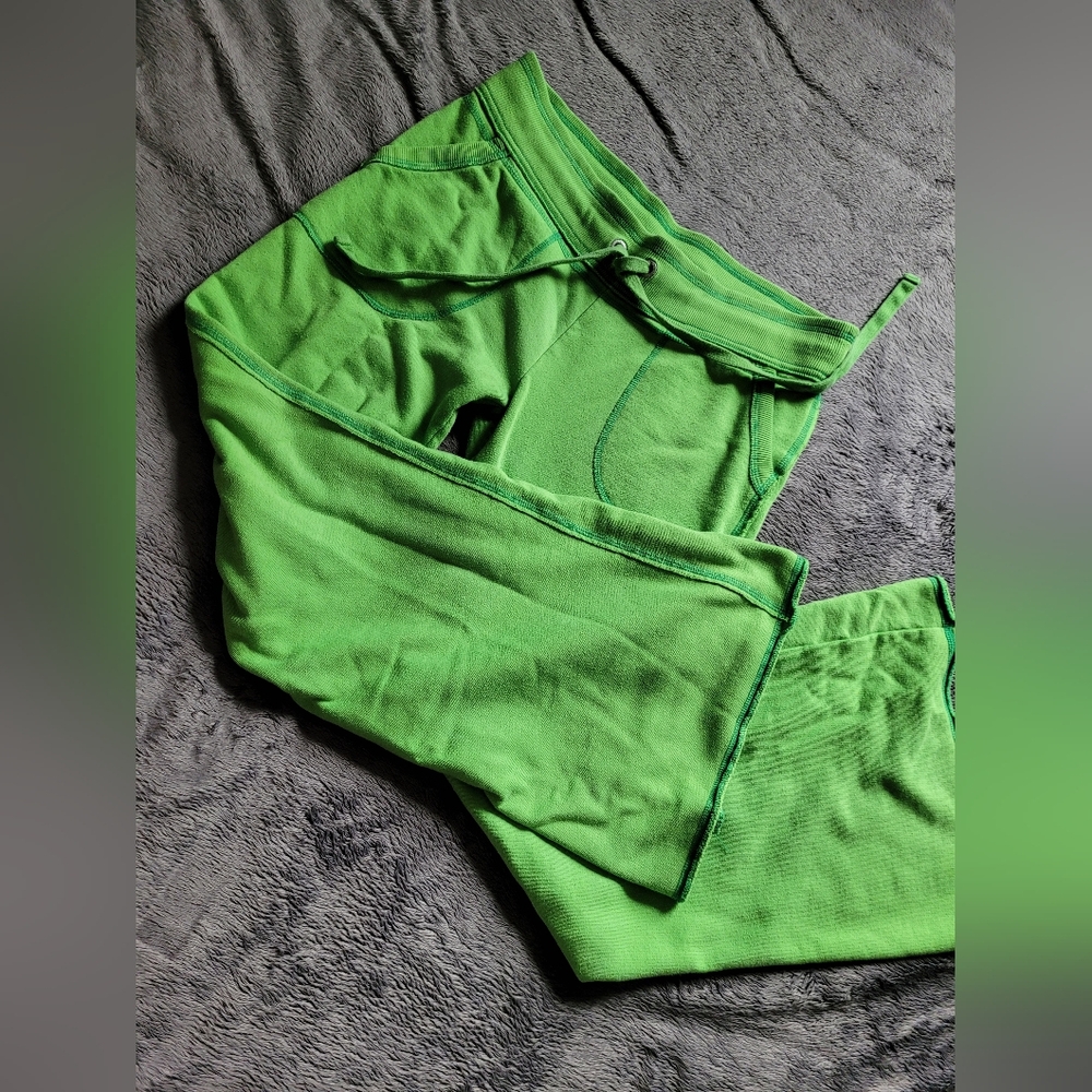 PINK Y2K Low Rise, Flair Lounge Pants Size Med, Lime Green